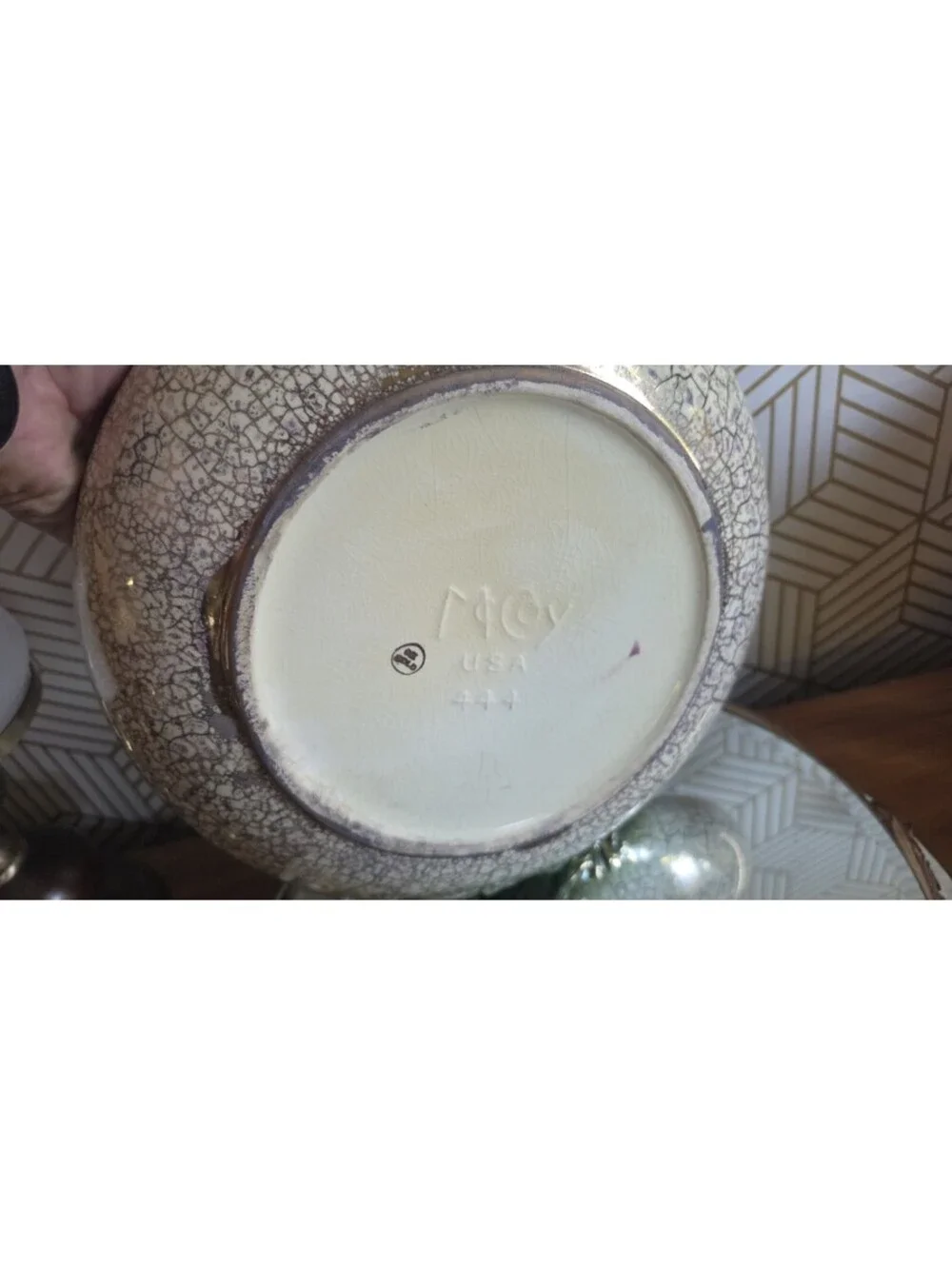 Vintage 1950s McCoy 444 Grecian Centerpiece Bowl/Planter 24K Gold EUC 12